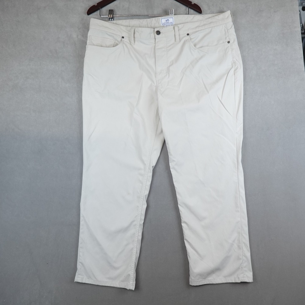 Southern Tide Performance Pants Men 42x32 Beige Stretch Nylon 5 Pocket